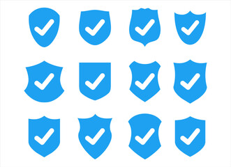 Set of check mark badge icons vector illustration 