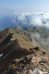 Looking north from the ridge north of the Schareck, High Tauern National Park, Austrian Alps, Europe