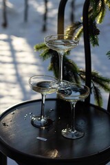 New Year vintage champagne glasses