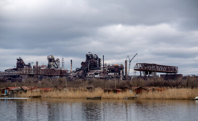 destroyed buildings of the workshop of the Azovstal plant in Mariupol Ukraine