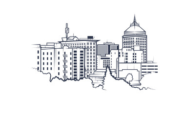 Simple, vector illustration of Fresno, California