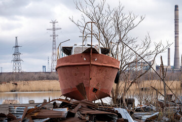 old ship ran aground in Ukraine
