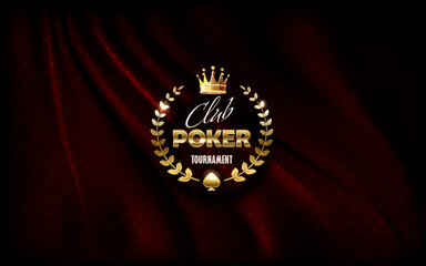 Banner with poker club tournament emblem.