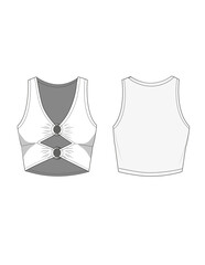 Technical drawing of female blouse