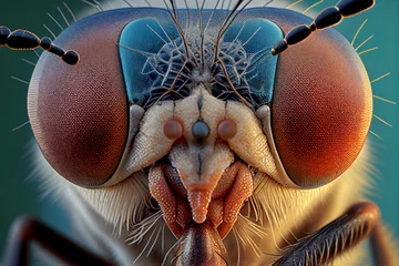 Foto op Plexiglas generative ai, Bug close up of an insects face, a fly's face © Dave