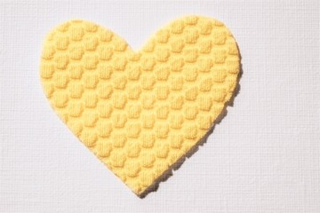 cute yellow heart made of textured material on table