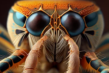 Foto op Plexiglas generative ai, Bug close up of an insects face, a fly's face © Dave
