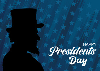 presidents day banner. Happy President's Day. Abraham lincoln silhouette