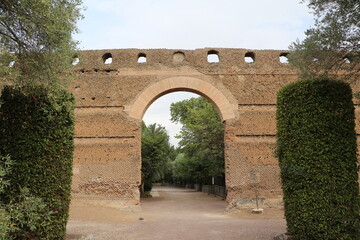 Fototapeta na wymiar Archway entrance to Villa Adriana in Tivoli, Lazio Italy