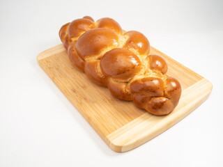 White baton. Sweet white bread. Sweet bread. Close-up.