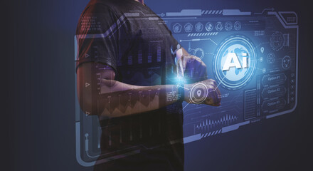 Digital transformation change management, internet of things. new technology big data and business process strategy, customer service management, cloud computing, smart industry.Ai technology.