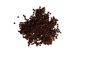 Coffee grains isolated on white background