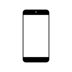 smartphone isolated on white background.Model smartphone.Mobile phone with shadow on transparent background.Vector. Transparent screen isolated