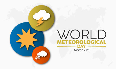 Cloud forecast weather awareness concept banner design of World Meteorological Day observed on March 23