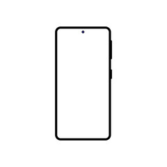 Model smartphone.Mobile phone with shadow on transparent background.Vector. Transparent screen isolated.phone isolated on white