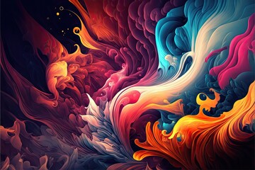 Abstract colorful background. Psychedelic fractal texture. Digital art. 3D rendering.