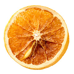 Dried orange slice on a transparent background. isolated object