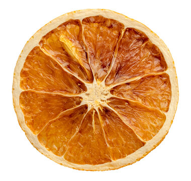 Dried orange slice on a transparent background. isolated object. Element for design