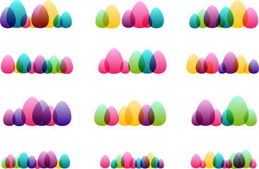 Easter colorful eggs. Design collection.