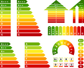 Energy rating charts collection. © KsanaGraphica