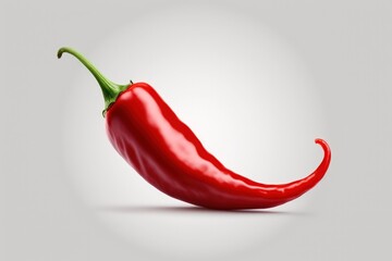 a white background with a single red chili pepper. Generative AI