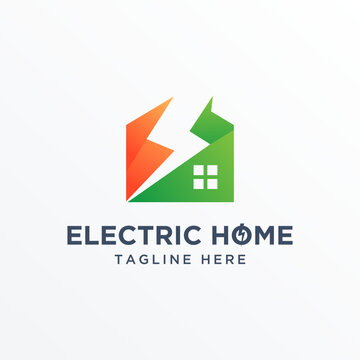 Electrical logo design combined with the house