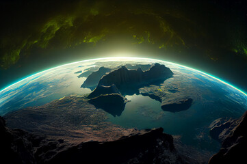 Fototapeta premium Generative AI painting of Our Earth planet. Save the Earth. Happy Earth Day concept