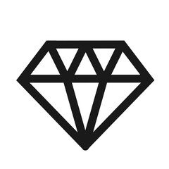 Vector illustration, diamond icon. A precious stone. 