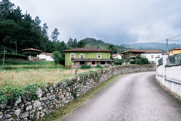 green house in the village 