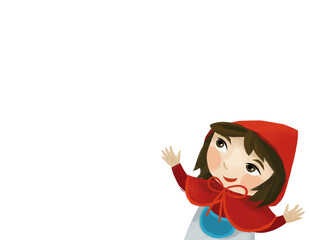 cartoon scene with little girl granddaughter smiling illustration for children