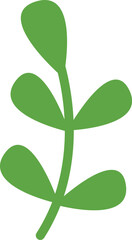 Cartoon hand drawn plant branch flat icon Spring decor