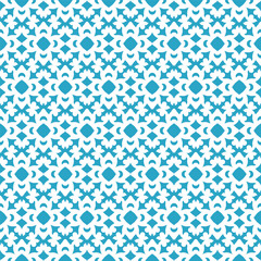Seamless vector pattern of white decor on blue background