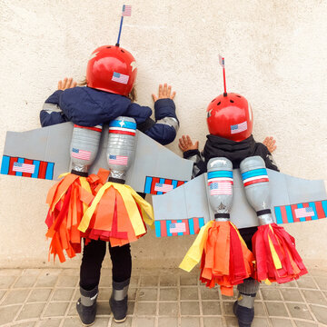 kids with rocket costume