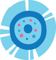 Flower of abstract shape in modern line art style. Spring floral bouquet, romantic gift. Creative drawing. Trendy stylized blooms. Isolated hand-drawn graphic vector illustration