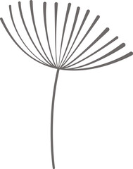 Dandelion fluffy flower flat icon Floral design
