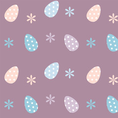 vector pattern for Easter with eggs and flowers 