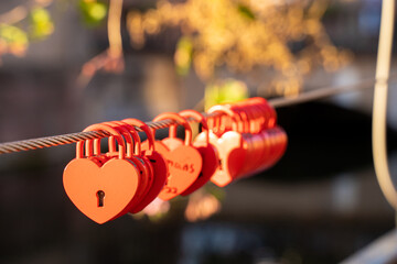 Valentine's Day love lock in bridge