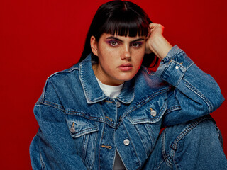 80's vibe studio portrait