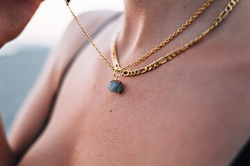 Naklejka premium Stone pendant necklace