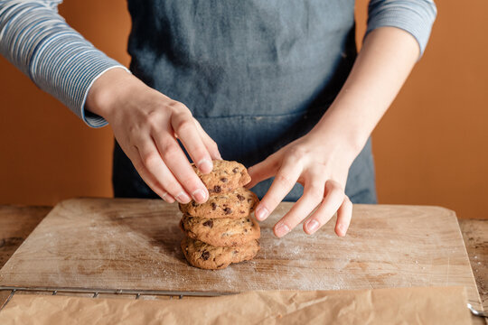 Girl Packing Homemade Cookies 