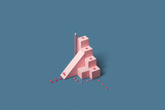 Paper geometric mockup designed like building.