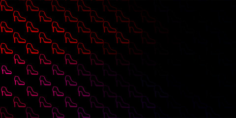 Dark blue, red vector background with woman symbols.