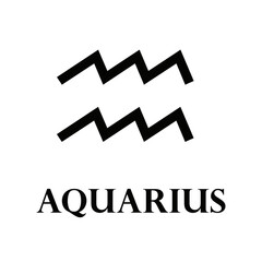 Aquarius sign. Aquarius zodiac symbol. Aquarius icon isolated on white background. Horoscope sign