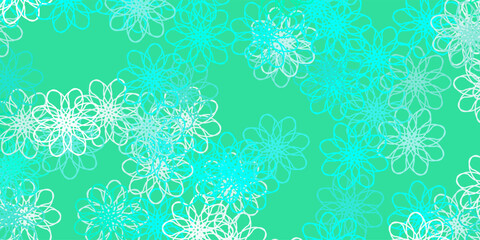 Fototapeta na wymiar Light Green vector natural artwork with flowers.