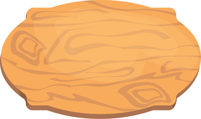 Old west wood board. Wooden signboard or wood plank for banners or messages hanging on ropes. Isolated vector clip art with rustic signboard, place for advertising.