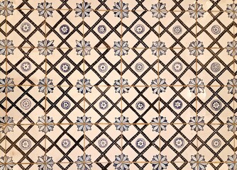 vintage seamless floor and wall tiles in repetitive beige and orange Pattern	