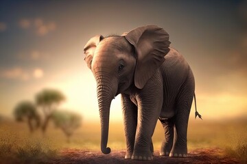 Obraz na płótnie Canvas A baby elephant. Generative AI.