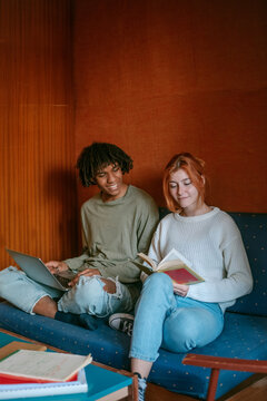 Students studying at home 