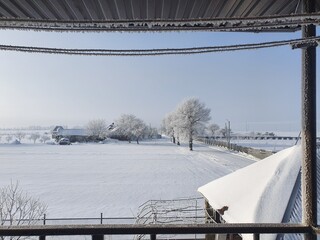 The view from the balcony in the winter season