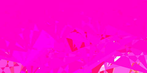 Fototapeta premium Light Pink vector texture with random triangles.